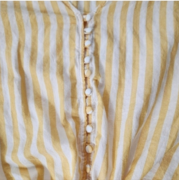 Madewell Striped Yellow Tie-Front Top - Picture 6 of 8